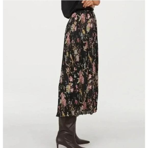 NEW GP & J Baker x H&M Grunge Midi Skirt Birds Floral Cottage Boho Indie Fall - Picture 9 of 9